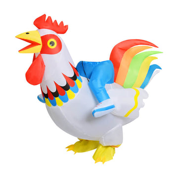 Inflatable Rooster Costume Kids Adults Inflatable Halloween Cosplay Outfit